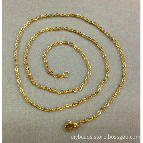 24k gold plated stainless steel 2x450mm fashion necklace chain